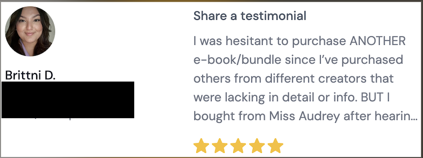 Testimonial from Brittni D. — 5 stars