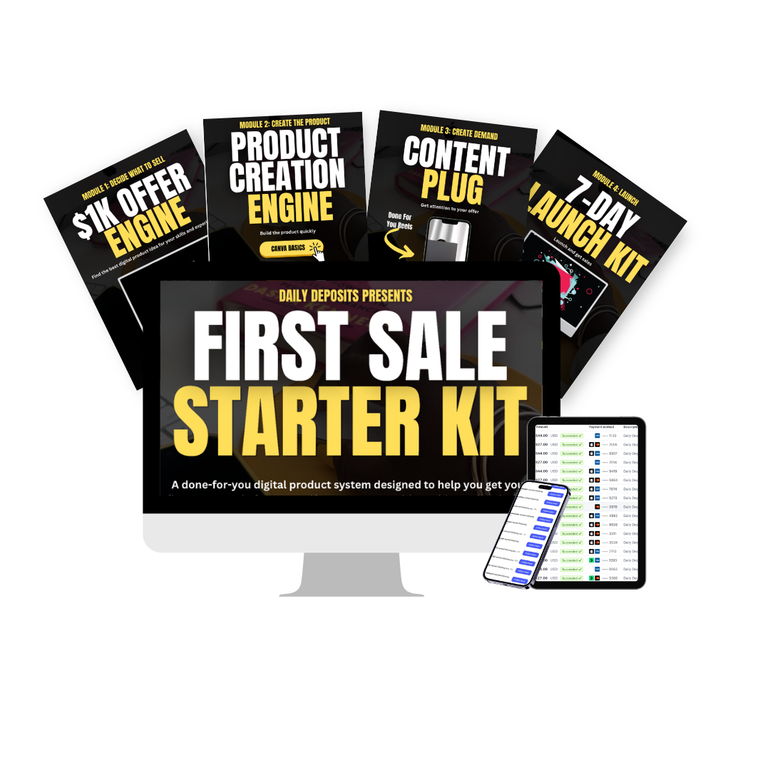 First Sale Starter Kit — done-for-you digital product system